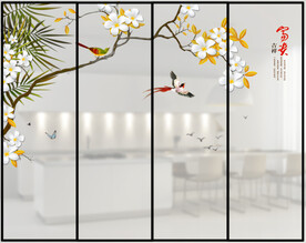 高清分层透明底玻璃打印图