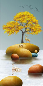 晶瓷画 抽象画 石头