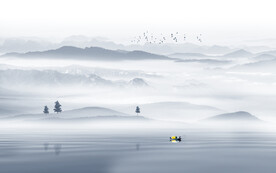 水墨山水画装饰画背景墙