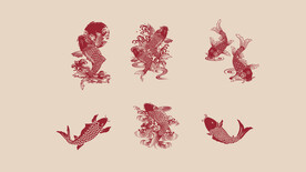 鲤鱼锦鲤矢量图