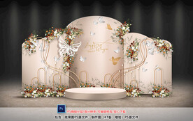 香槟色婚礼迎宾区