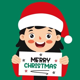 卡通女孩圣诞祝福