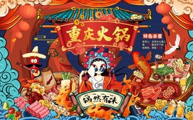 火锅背景墙图片