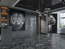 轻奢黑白灰老虎客厅沙发3D场景