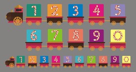 卡通糖果数字认字牌