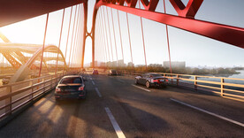 桥梁效果图黄昏