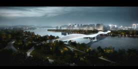 桥梁景观夜景效果图