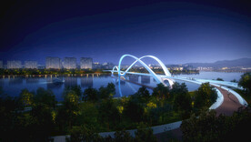 桥梁夜景效果图灯光亮化