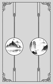 高清分层透明底推拉门打印图