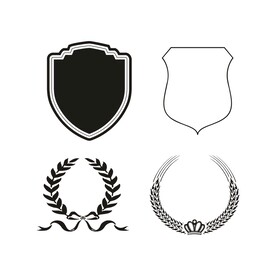 徽章外框 盾牌外框 花边外框
