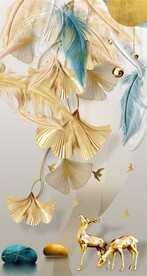 银杏叶麋鹿羽毛玄关