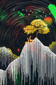 中式轻奢山水花鸟地毯