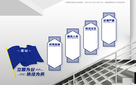 警察训词楼梯文化墙