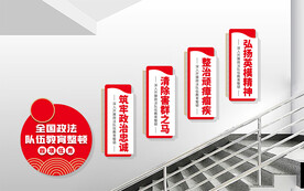 教育整顿四项任务楼梯文化墙