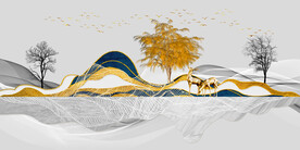 晶瓷画 新中式 麋鹿