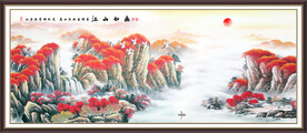 旭日东升山水画