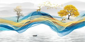 晶瓷画 线条抽象画