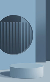 蓝色展台场景
