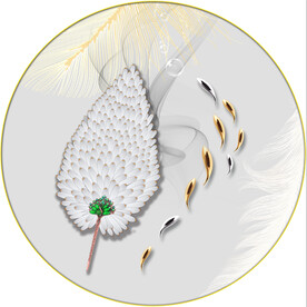 晶瓷画 羽毛 鱼