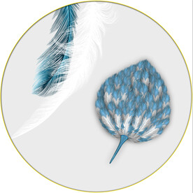 晶瓷画 羽毛 鱼