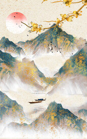 晶瓷画抽象画山水风景画