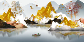 晶瓷画抽象画山水风景画