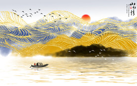 晶瓷画抽象画山水风景画