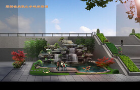 假山水景效果图