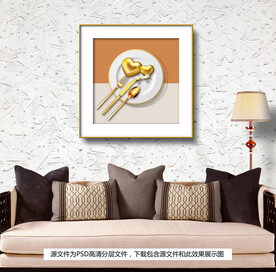 轻奢风现代简约餐厅装饰画