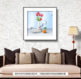 轻奢风现代简约餐厅装饰挂画