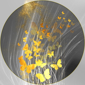 晶瓷画线条抽象画蝴蝶