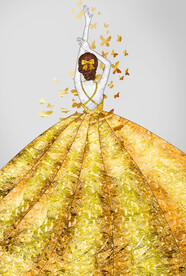 晶瓷画蝴蝶卡通美女裙子