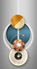 晶瓷画抽象画玄关圆形光影画