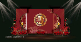 中式寿宴背景设计