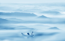 新中式客厅山水画背景墙