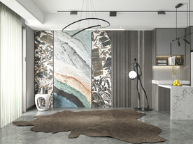 现代客厅轻奢背景墙