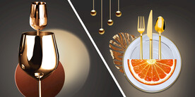 晶瓷画抽象画餐厅餐具红酒杯