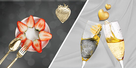 晶瓷画抽象画餐厅餐具草莓