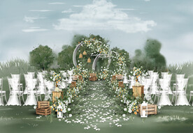 白色户外仪式区