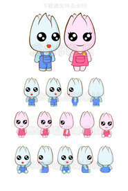 卡通白玉兰宝贝矢量图大合集