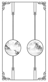 高清分层透明底推拉门打印图