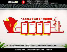 不忘初心主题教育墙