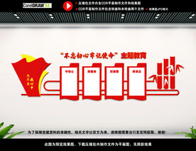 不忘初心主题教育墙