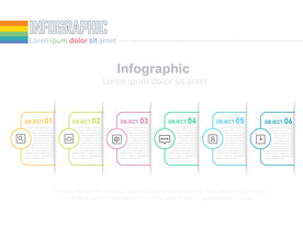 商务PPT六个分项信息图表结构