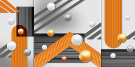 晶瓷画几何抽象画圆球