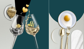 晶瓷画抽象画餐厅餐具红酒杯