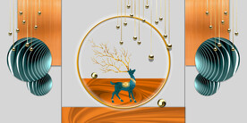 晶瓷画抽象画麋鹿