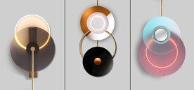 晶瓷画圆形几何抽象图光影画