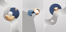 晶瓷画圆形几何抽象图