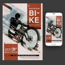 户外骑行山地自行车极限运动海报